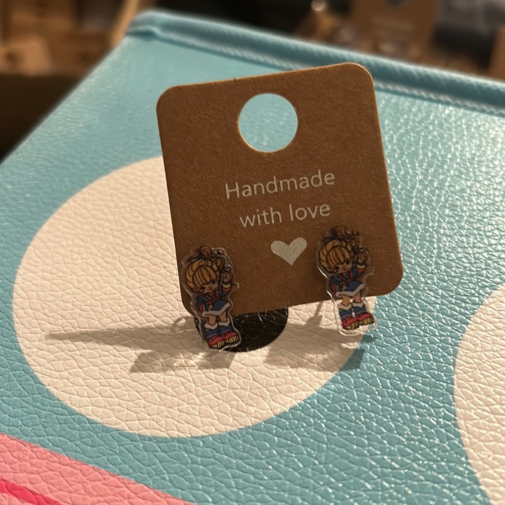 Handmade, acrylic earrings